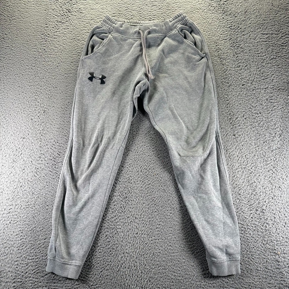 Under Armour Sweatpants Men M Gray Jogger Tapered Loose Basketball Performance
